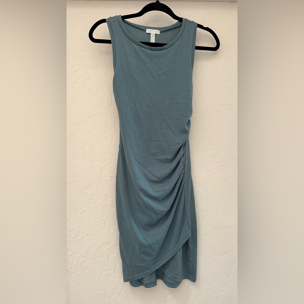 Leith Blue Sleeveless Ruched Mini Dress
